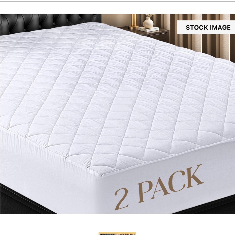 White Quilted Fitted Mattress Pad - 2 Pack